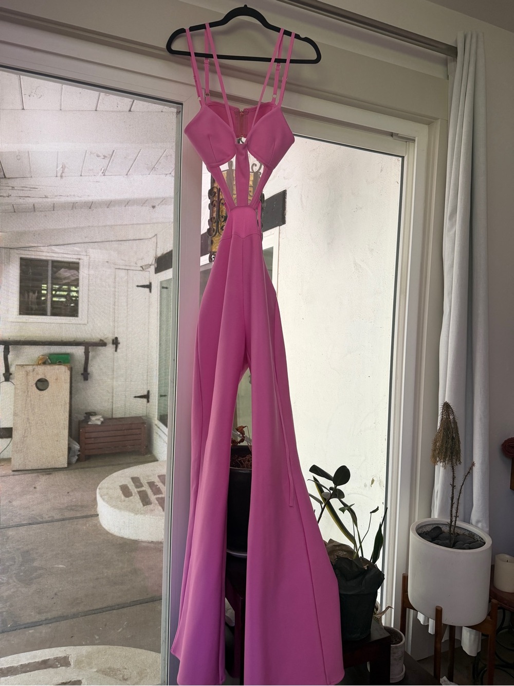 Pink Cutout Strappy Jumpsuit